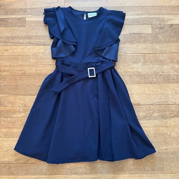 Rare Editions navy blue short sleeve a-line midi dress size 16
b36 - Picture 1 of 4